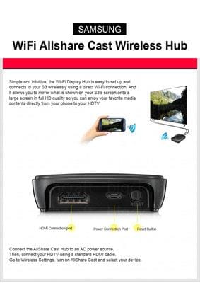 use Allshare Cast to turn on screen mirroring on Samsung Galaxy-All-Share Cast Wireless Hub